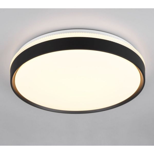 Plafonnier LED Rond SPACY Ø47cm 33W 3800lm Noir | LeonLeds