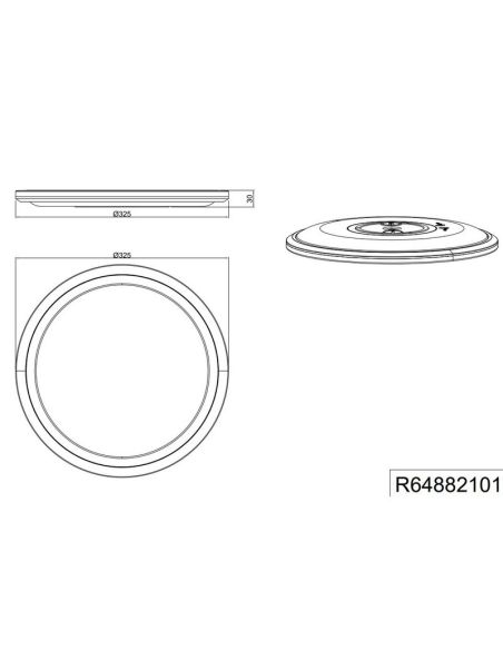 Plafón LED Techo CORA Ø32cm 11W y 1,2W Luz Independiente | LeonLeds