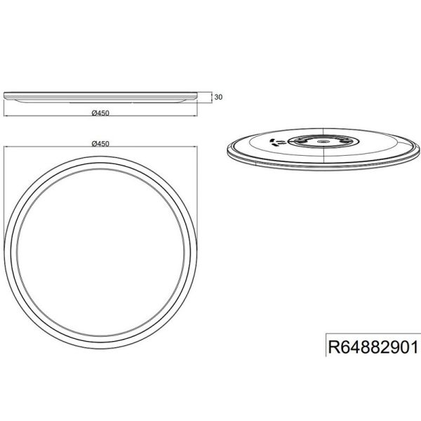 Plafonnier LED CORA Ø45cm 16W et 1,5W Lumière Indépendante | LeonLeds