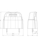 Medidas Luz de Matrícula LED Homologada Con Cable y pedestal alto R10 L 12V 24V estanca FT-261 Fristom | LeonLeds
