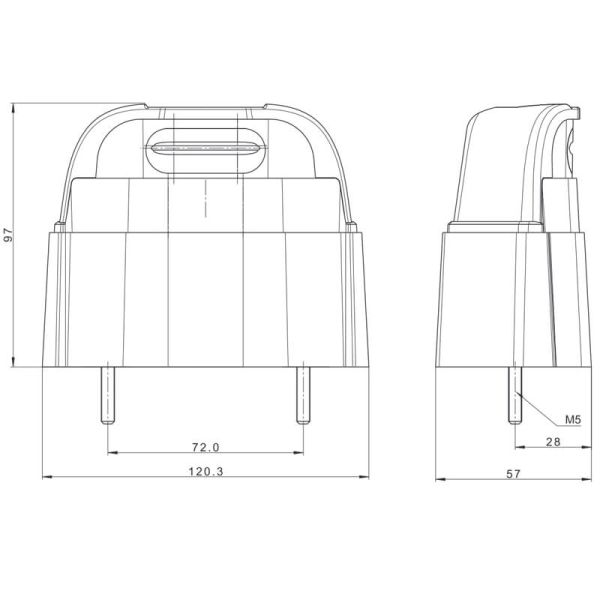 Medidas Luz de Matrícula LED Homologada Con Cable y pedestal alto R10 L 12V 24V estanca FT-261 Fristom | LeonLeds