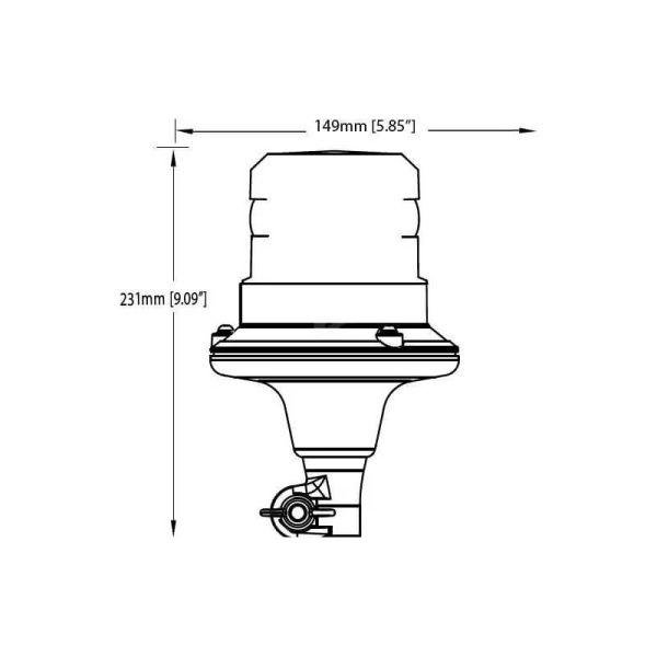 Rotativo Faro LED Doble Destellante para Fendt – Montaje Flexible, Luz Ámbar 12/24V Britax Eccoled
