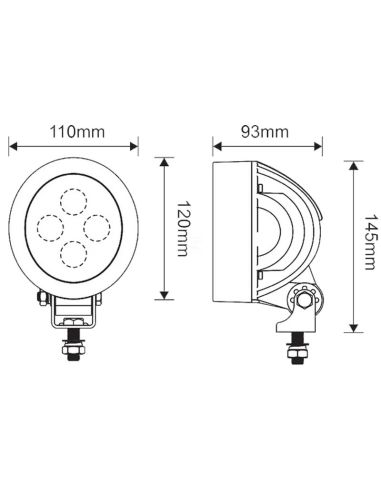 Medida Luz de Trabajo LED 40W 4500 lm para John Deere