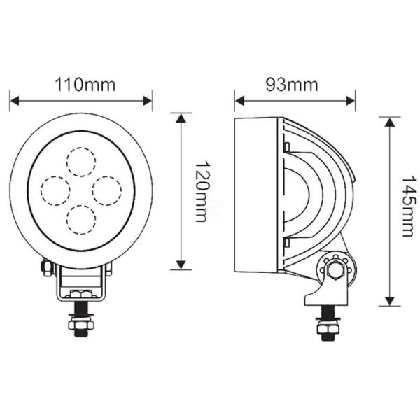 Medida Luz de Trabajo LED 40W 4500 lm para John Deere