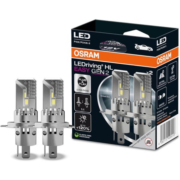 Caja Bombilla LED H4 / H19 12V Sin transformador Plug & Play LEDriving HL EASY Gen 2 64193DWESY2