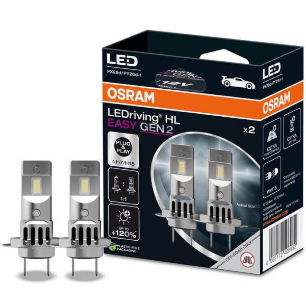 Bombillas LED H7 H18 Gen 2 12V Sin transformador Plug & Play LEDriving HL EASY 64210DWESY2 2 Unds.