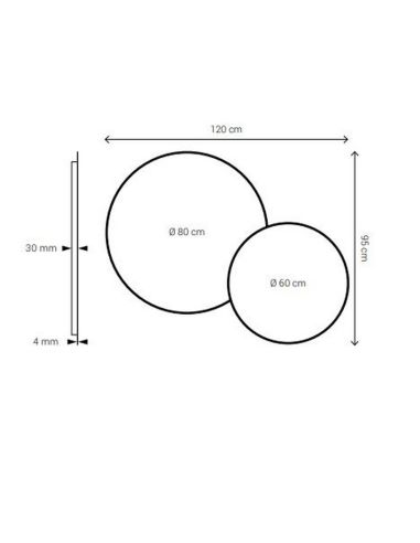 Miroir LED Rond PÓPULO 120x95cm Noir Triple Touch CCT | LeonLeds