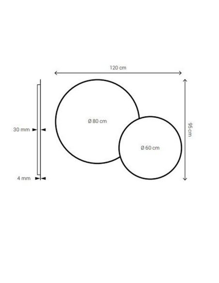 Miroir LED Rond PÓPULO 120x95cm Noir Triple Touch CCT | LeonLeds