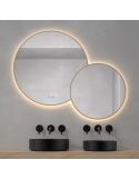 Espejo LED Redondo BRASILIA 120x95cm Oro Triple Touch CCT | LeonLeds