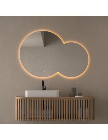 Espejo LED Redondo CINTRA 120x80cm Sin Marco Triple Touch | LeonLeds