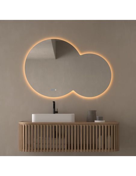 Espejo LED Redondo CINTRA 120x80cm Sin Marco Triple Touch | LeonLeds