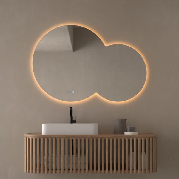 Espejo LED Redondo CINTRA 120x80cm Sin Marco Triple Touch | LeonLeds