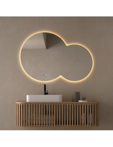 Espejo LED Redondo CINTRA 120x80cm Sin Marco Triple Touch | LeonLeds