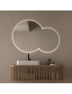 Espejo LED Redondo CINTRA 120x80cm Sin Marco Triple Touch | LeonLeds