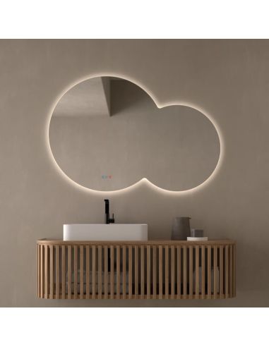 Espejo LED Redondo CINTRA 120x80cm Sin Marco Triple Touch | LeonLeds