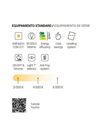 Espelho redondo LED BRASILIA 120x95cm Ouro Triple Touch CCT | LeonLeds