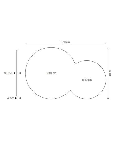 Espelho LED redondo CINTRA 120x80cm sem moldura Triple Touch | LeonLeds