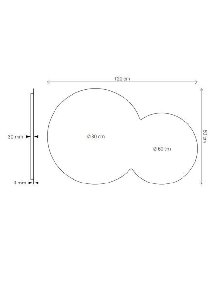Miroir LED rond CINTRA 120x80cm sans cadre Triple Touch | LeonLeds
