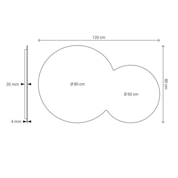 Espejo LED Redondo CINTRA 120x80cm Sin Marco Triple Touch | LeonLeds