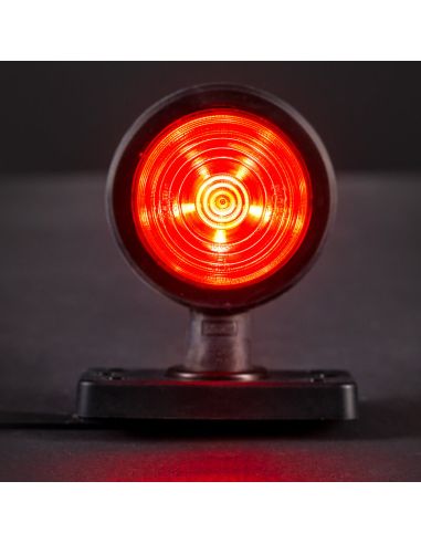 Lampe témoin de position à LED rouge FT-147 AB/C LED – Lumière blanc-rouge, 12-36 V, bras court et câble de 0,45 m