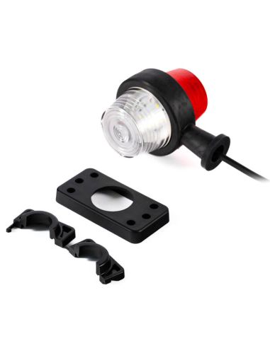 Piloto LED de Posición FT-147 A B/C LED – Luz Blanca-Roja, 12-36V, Brazo Corto y Cable de 0,45 m