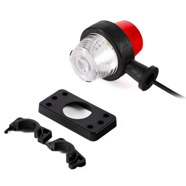 Piloto LED de Posición FT-147 A B/C LED – Luz Blanca-Roja, 12-36V, Brazo Corto y Cable de 0,45 m