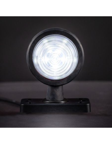 Luz Blanca de Piloto LED de Posición FT-147 A B/C LED – Luz Blanca-Roja, 12-36V, Brazo Corto y Cable de 0,45 m