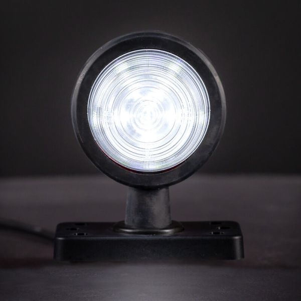 Luz Blanca de Piloto LED de Posición FT-147 A B/C LED – Luz Blanca-Roja, 12-36V, Brazo Corto y Cable de 0,45 m