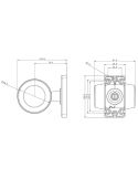 Dimensiones Piloto LED Decorativo FT-147 A C/Z – Luz Roja-Amarilla, 12-36V, Brazo Corto y Cable de 0,45 m