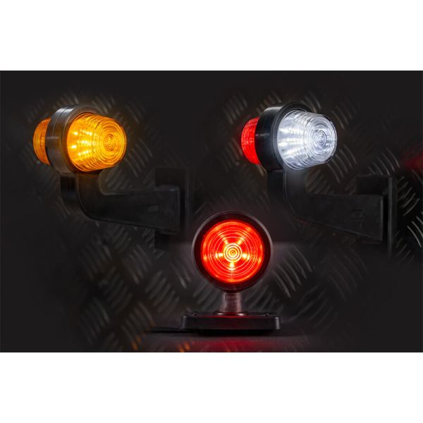 Gama Piloto LED Decorativo FT-147 A C/Z – Luz Roja-Amarilla, 12-36V, Brazo Corto y Cable de 0,45 m