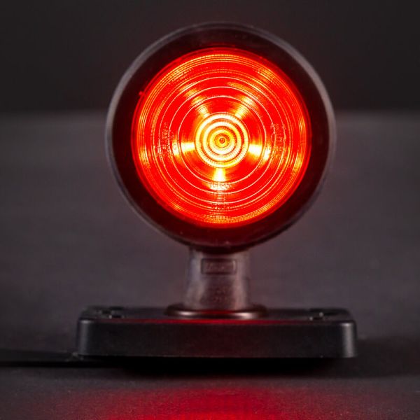 Lampe témoin LED décorative rouge FT-147 AC/Z – Lumière rouge-jaune, 12-36 V, bras court et câble de 0,45 m