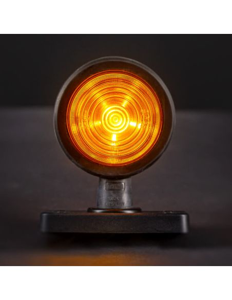 Luz ambar encendida Piloto LED Decorativo FT-147 A Z/Z – Luz Amarillo-Ámbar, 12-36V, Brazo Corto y Cable de 0,45 m