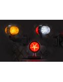 Gama Piloto LED galibo de brazo FT-147 F L B/C – Luz Blanca-Roja, 12-36V, Brazo Angular Largo