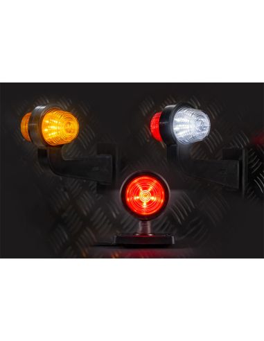 Gama Piloto LED galibo de brazo FT-147 F L B/C – Luz Blanca-Roja, 12-36V, Brazo Angular Largo