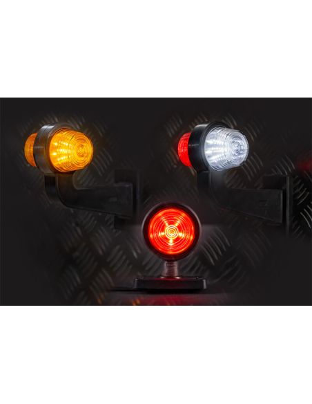 Gama Piloto LED galibo de brazo FT-147 F L B/C – Luz Blanca-Roja, 12-36V, Brazo Angular Largo
