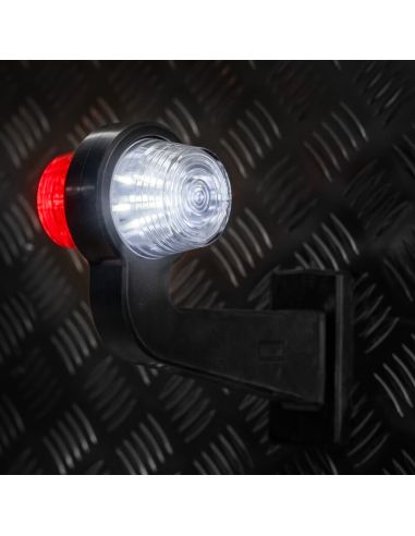 Encendido Piloto LED galibo de brazo FT-147 F L B/C – Luz Blanca-Roja, 12-36V, Brazo Angular Largo