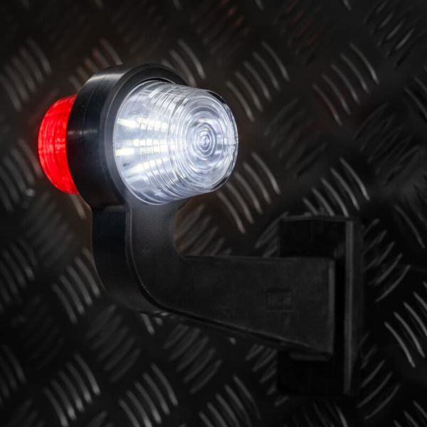 Encendido Piloto LED galibo de brazo FT-147 F L B/C – Luz Blanca-Roja, 12-36V, Brazo Angular Largo
