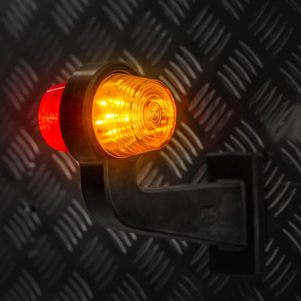 Luz Roja Ambar de Piloto LED Decorativo FT-147 F L C/Z – Luz Rojo-Amarillo, 12-36V, Brazo Angular Largo Fristom