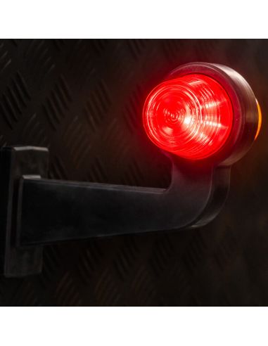 Luz piloto LED decorativa vermelha FT-147 FLC/Z - Luz vermelha-amarela, 12-36V, braço longo angular Fristom