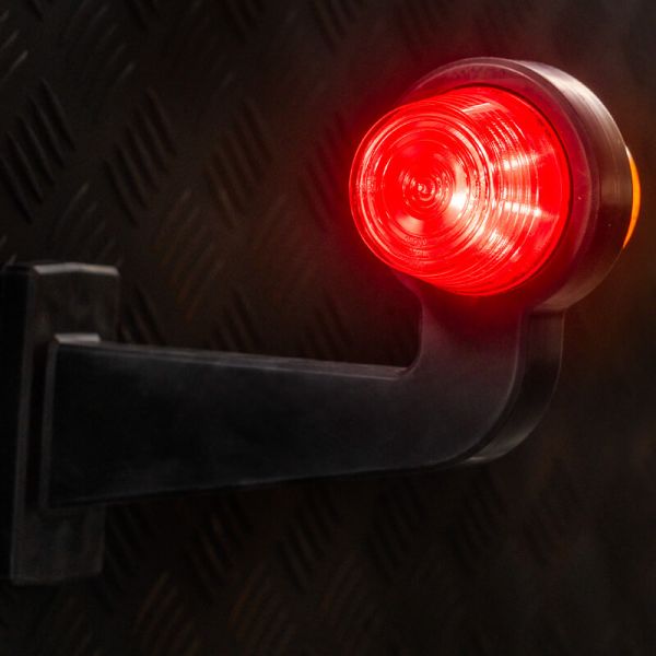 Luz Roja de Piloto LED Decorativo FT-147 F L C/Z – Luz Rojo-Amarillo, 12-36V, Brazo Angular Largo Fristom