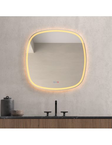 Miroir LED Quito Triple Touch CCT Doré | LeonLeds Miroir LED Quito Triple Touch CCT Doré | LeonLeds