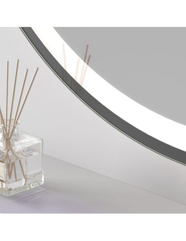 Espelho LED SALAMANCA frontal e luz retroiluminada CCT Moldura preta | LeonLeds