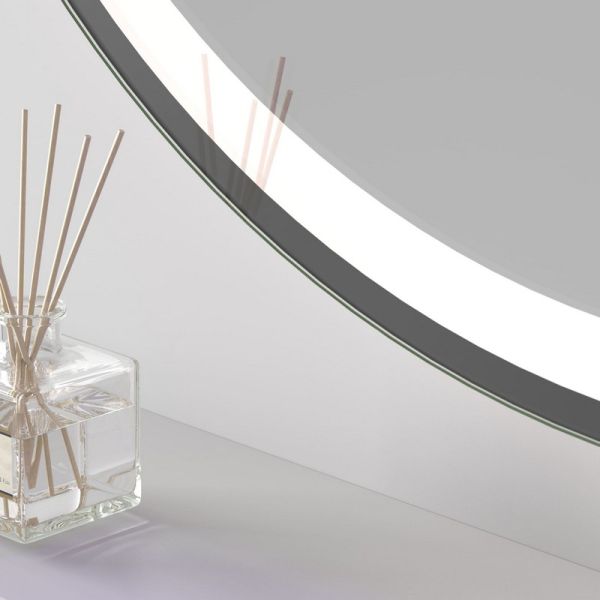 Miroir LED avant et rétroéclairé SALAMANCA CCT cadre noir | LeonLeds