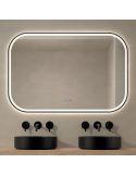 Espejo LED SALAMANCA Luz Frontal y Retroiluminada CCT Marco Negro | LeonLeds