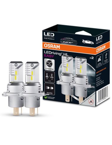Pack 2 Bombillas LED H4 / H19 12V Sin transformador Plug & Play LEDriving HL EASY 64193DWESY Osram