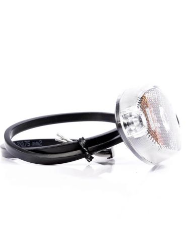 Luz de Gálibo LED FT-061 B Blanco con Reflector y Mazo de Cables de 0,5 m IA A R1 SM1