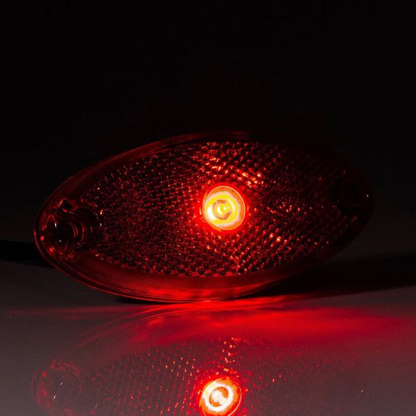 Luz de Gálibo LED FT-061 C Rojo con Reflector y Mazo de Cables de 0,5 m IA A R1 SM1