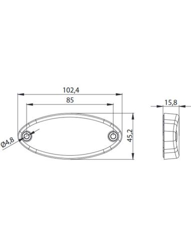 Medições FT-061 CBZ Marcador LED com Refletor e Chicote de Cabo de 0,5 m IA A R1 SM1