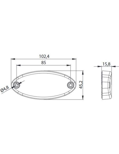 Medições FT-061 CBZ Marcador LED com Refletor e Chicote de Cabo de 0,5 m IA A R1 SM1