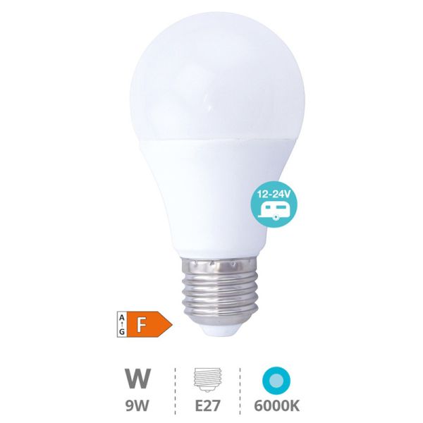 Bombilla LED E27 9W 12-24V – Luz Fría 6000K, 926 Lm, Ideal para Caravanas y Energía Solar